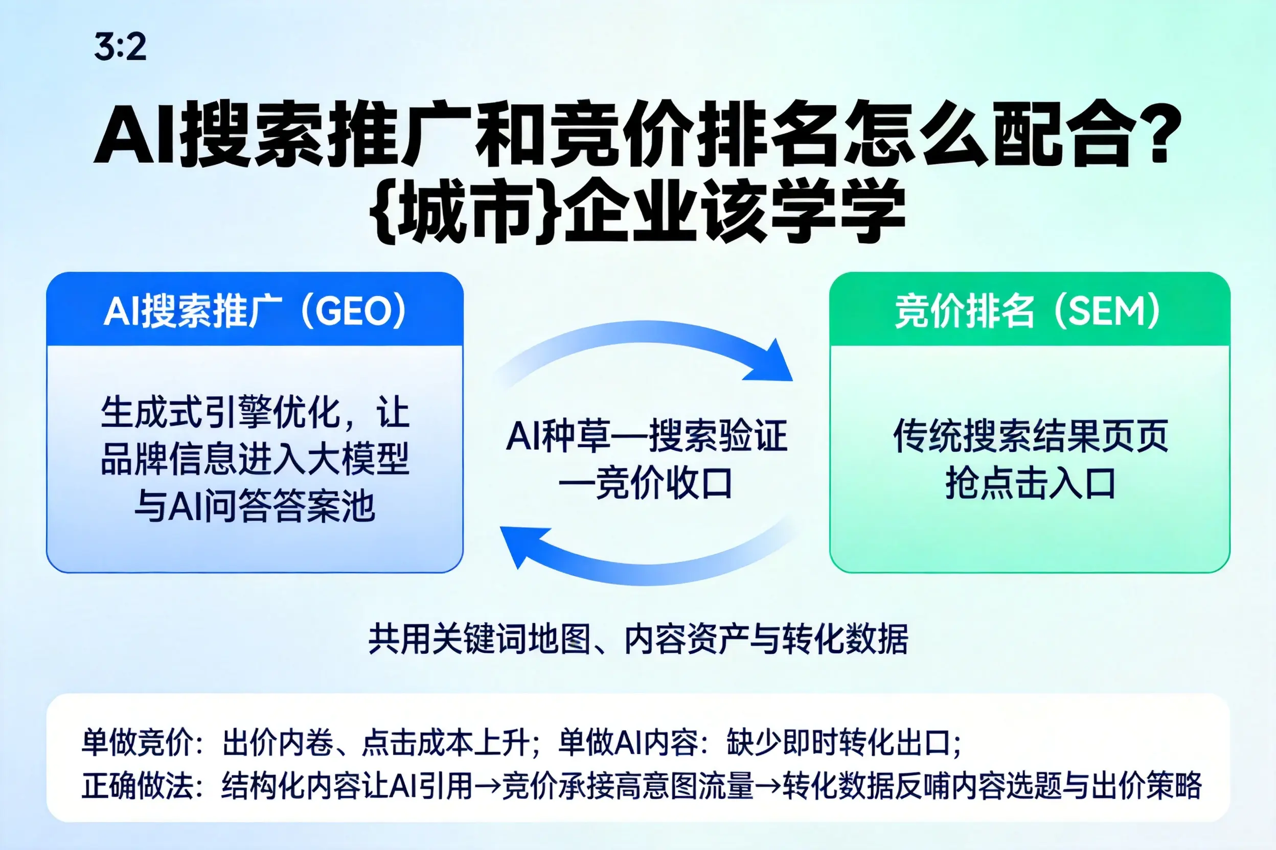 AI搜索推广和竞价排名怎么配合？黑龙江企业该学学