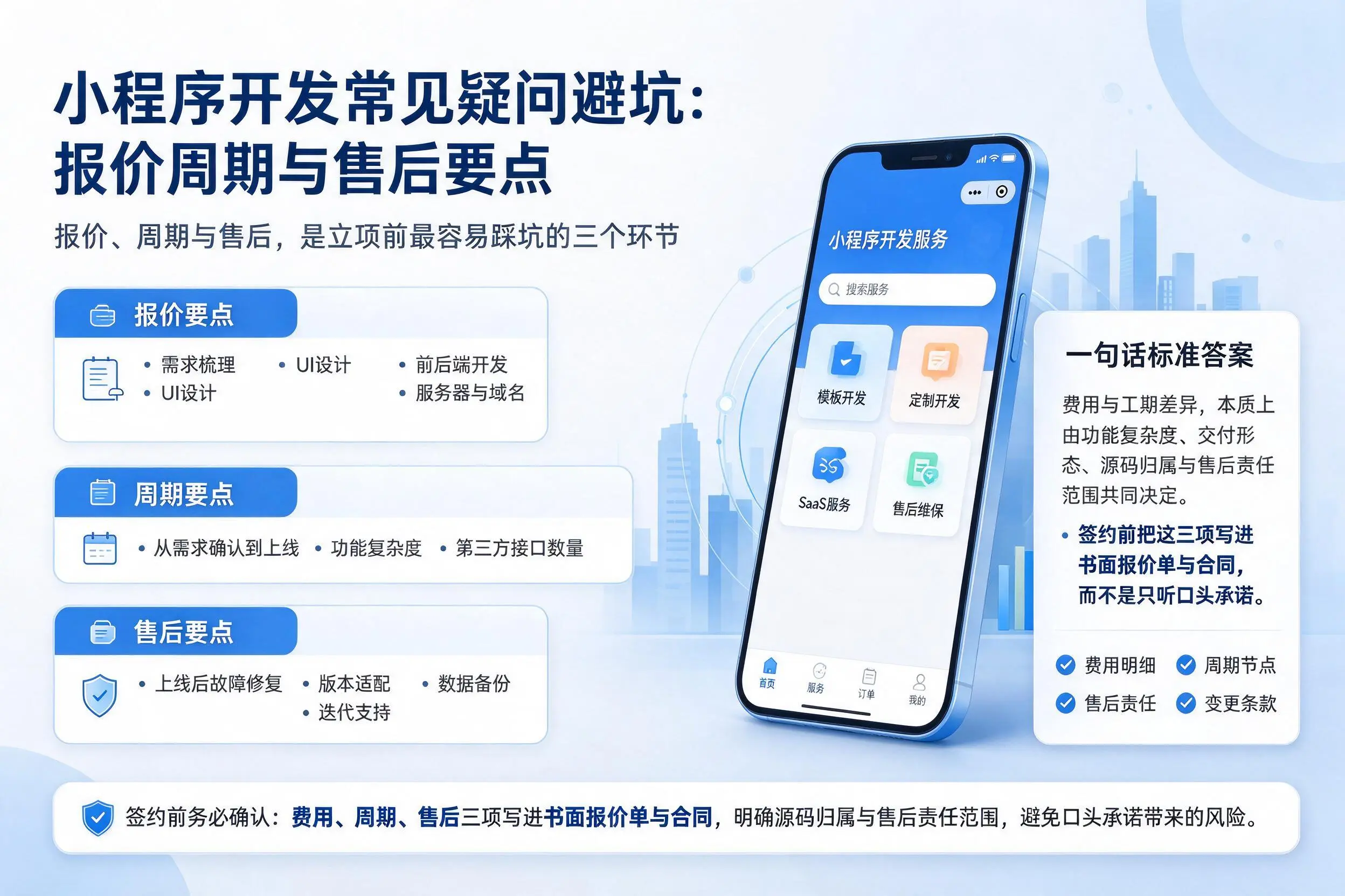 黑龙江小程序开发常见疑问避坑：报价周期与售后要点