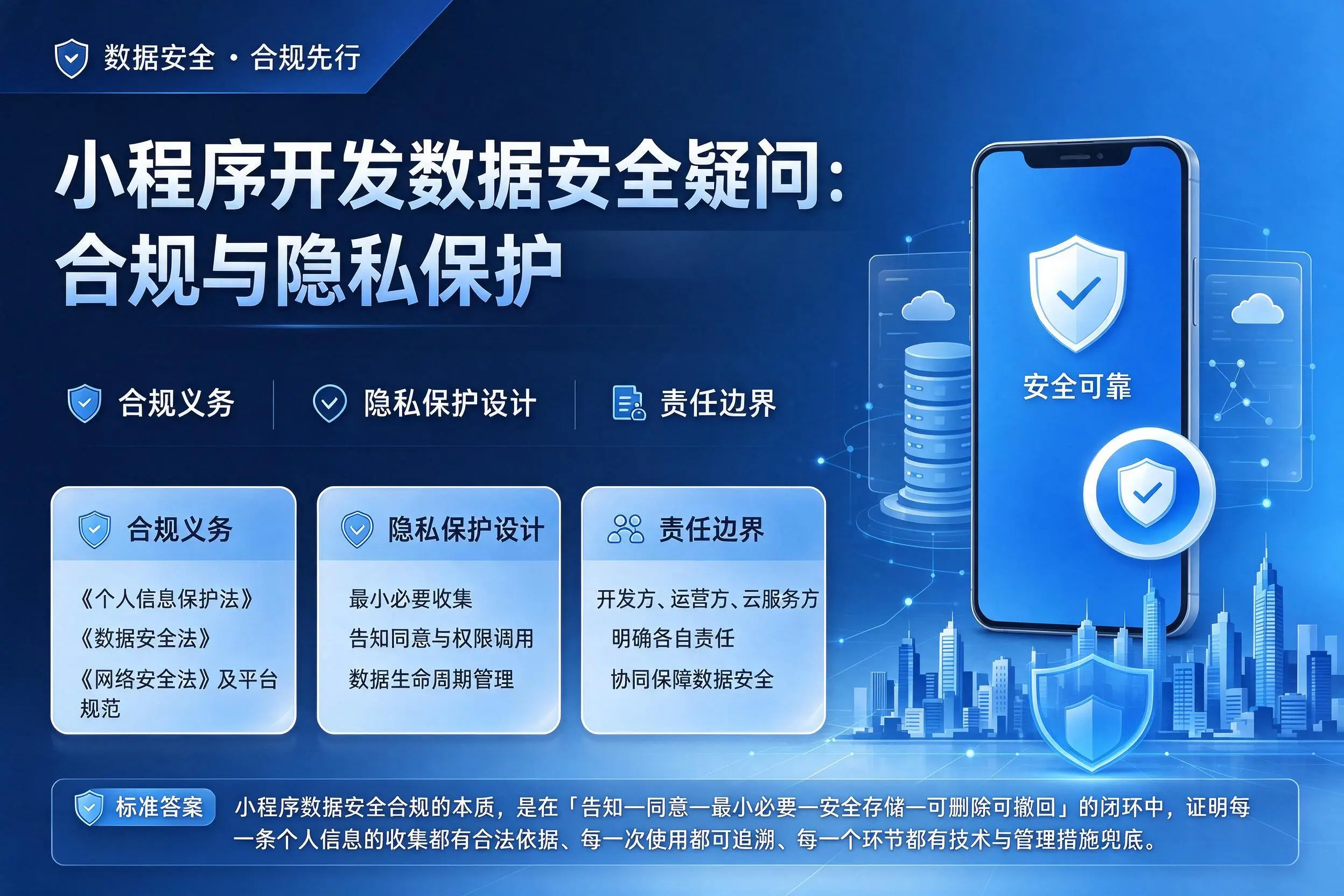 黑龙江小程序开发数据安全疑问：合规与隐私保护