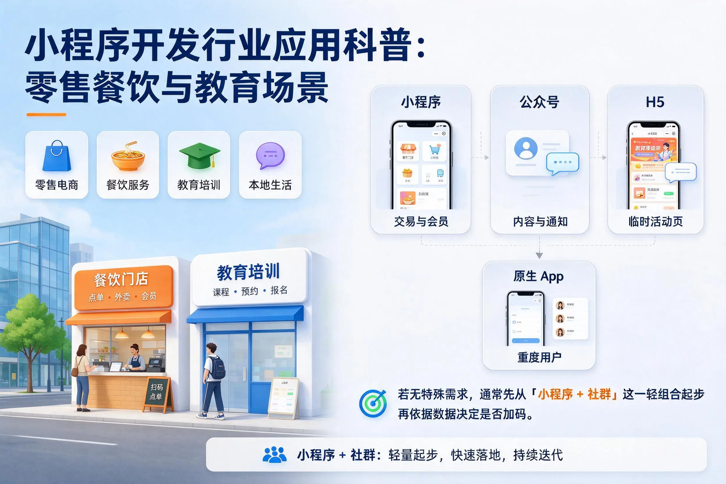 黑龙江小程序开发行业应用科普：零售餐饮与教育场景