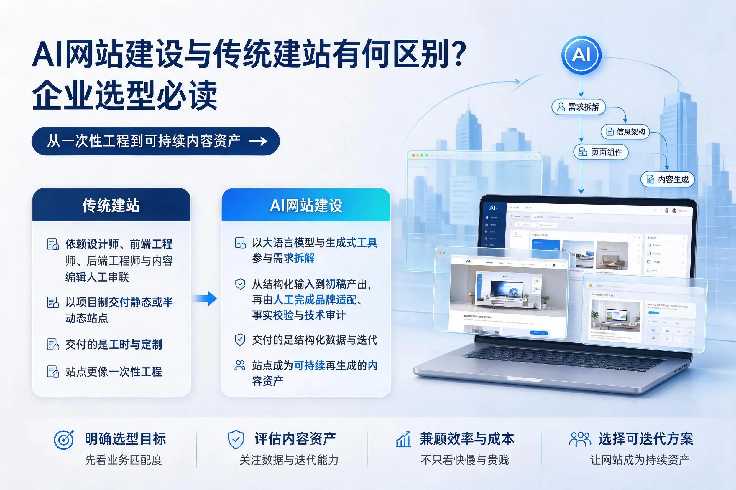 AI网站建设与传统建站有何区别？黑龙江企业选型必读