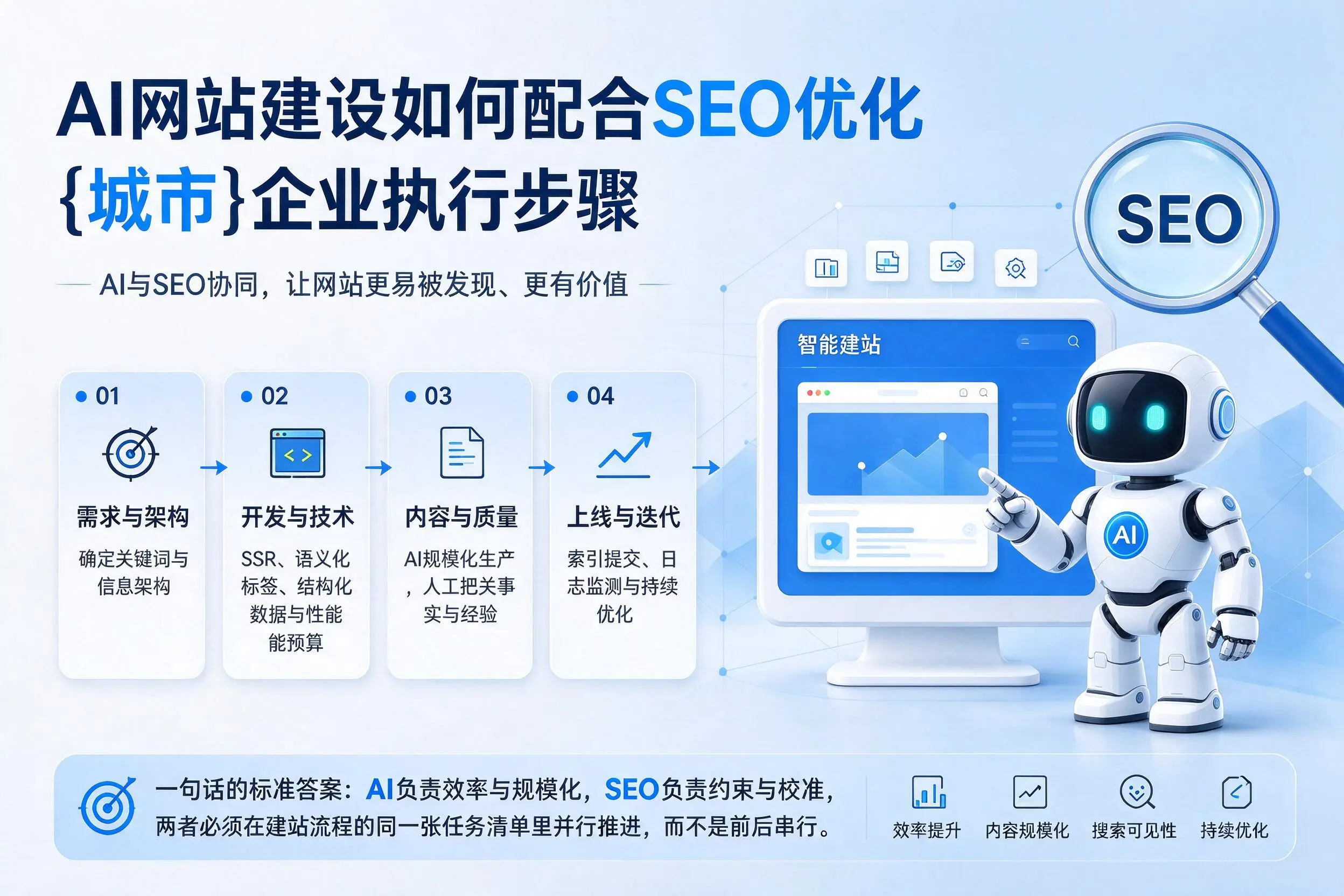 AI网站建设如何配合SEO优化，黑龙江企业执行步骤