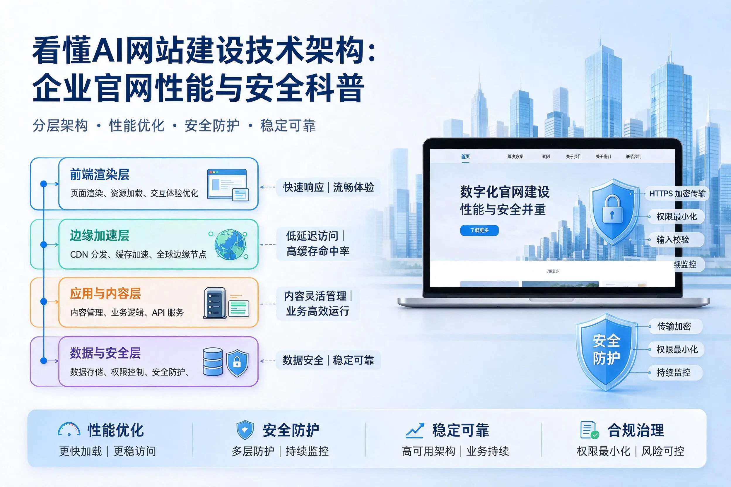 看懂AI网站建设技术架构：黑龙江企业官网性能与安全科普