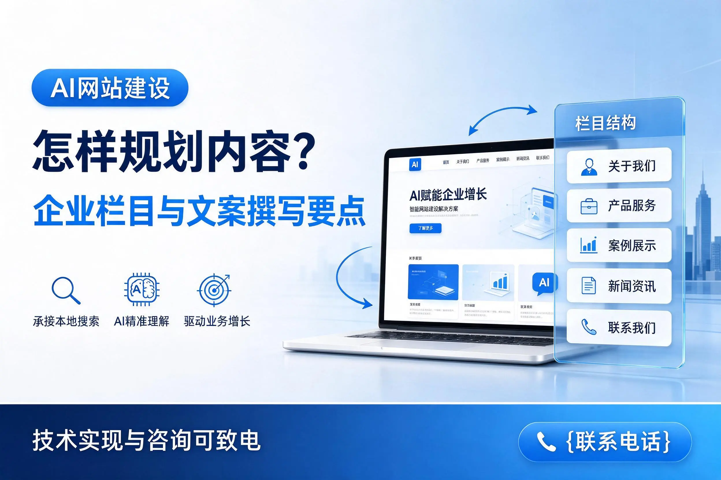 AI网站建设怎样规划内容?黑龙江企业栏目与文案撰写要点