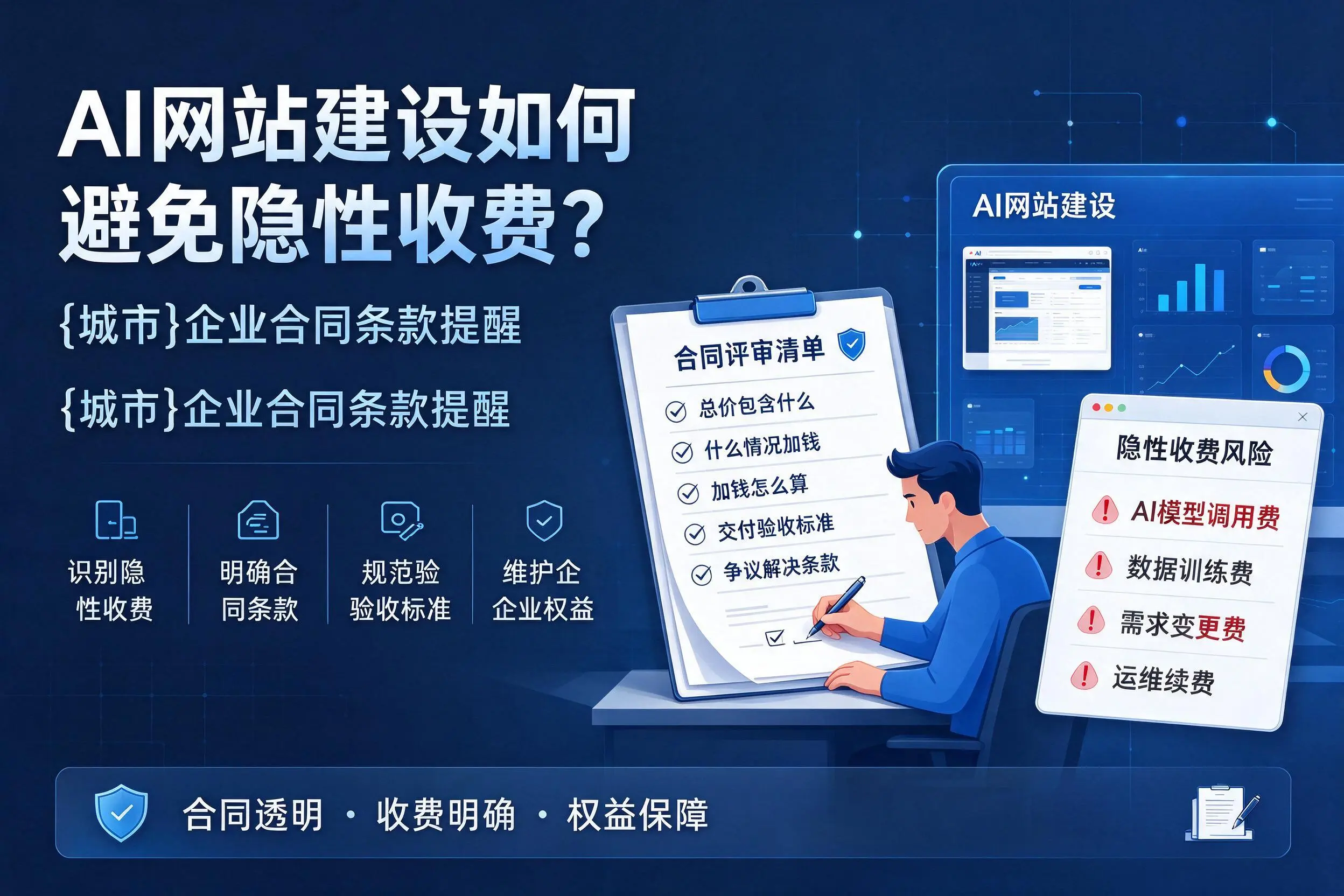 AI网站建设如何避免隐性收费？黑龙江企业合同条款提醒